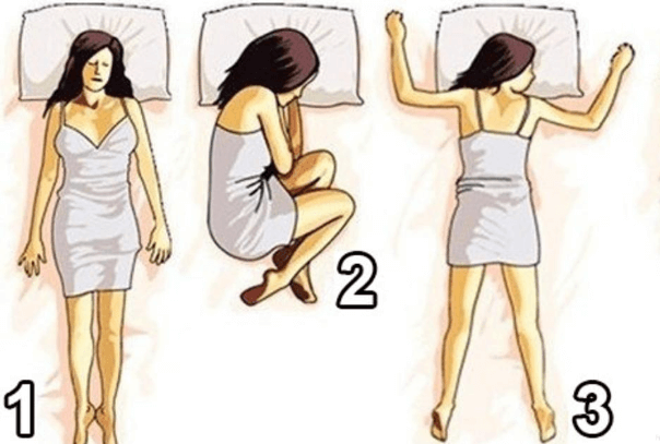 three common sleeping positions